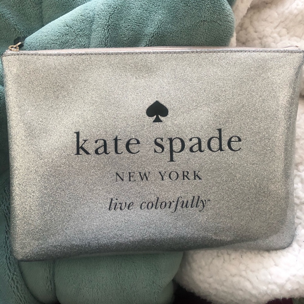 KATE SPADE SPARKLY MAKEUP POUCH